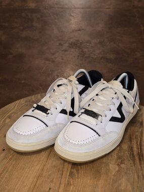 VANS Lowland ComfyCush Black White Leather Low Top Sneakers Men's Size 9